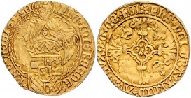Niederlande Philipp der Schöne 1482 - 1506
 Goldgulden o. Jahr (1499-1506) Dordrecht. 3,29g. G.H. 115-6b. ss