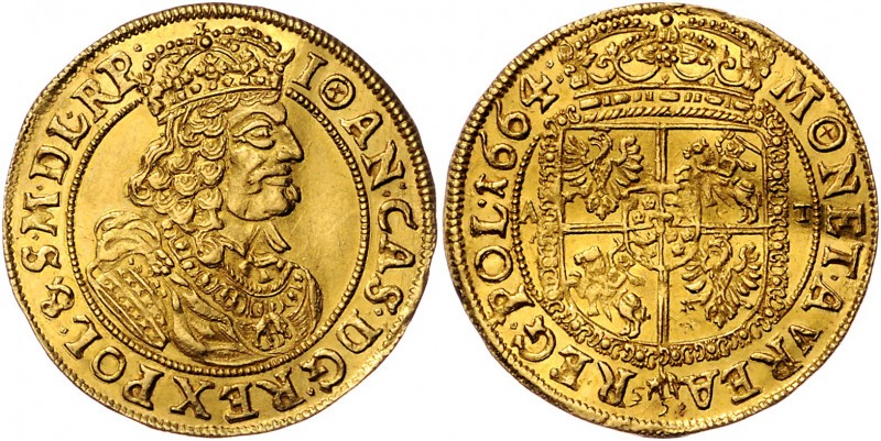 Polen Johann II. Casimir 1649-1668.
 Doppeldukat 1664 Gekröntes Brustbild im Ha...