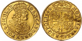 Polen Johann II. Casimir 1649-1668.
 Doppeldukat 1664 Gekröntes Brustbild im Harnisch mit umgelegter Vliesordenskette nach rechts / Gekröntes, quadri...