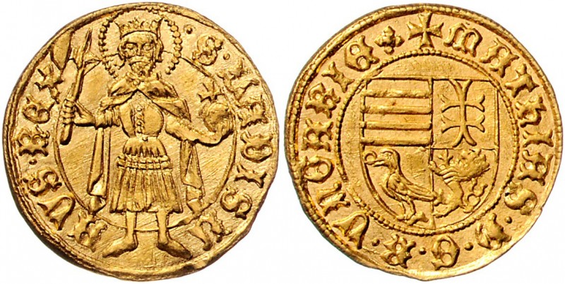 Ungarn Königreich
Matthias Corvinus 1458 - 1490 Goldgulden o.J. ohne Mzz. 3,56g...