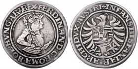 Ferdinand I. 1521 - 1564
 1/2 Taler o.J. Joachimsthal. 14,15g. MzA. Seite 4 (Mm. M. Kempf), Markl.-, Diet. 80, Hal. 124a var. ss