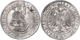 Maximilian II. 1564 - 1576
 Guldentaler 1566 Kuttenberg. 24,44g, getilgte Wertzahl. MzA. Seite 51 f.vz/vz