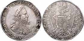 Matthias II. 1612 - 1619
 Taler 1620 KB Kremnitz. 28,50g. MzA. Seite 109, Husz. 1112. ss/f.vz