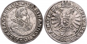 Ferdinand II. als Kaiser 1619 - 1637
 1/2 Kippertaler zu 75 Kreuzer 16ZZ Brünn. 7,40g. Her. 799e (bereits Brünn) ss