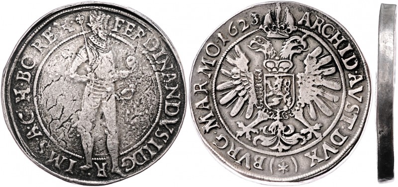 Ferdinand II. als Kaiser 1619 - 1637
 2 Taler 1623 Mm. Sebastian Hölzl. Kuttenb...