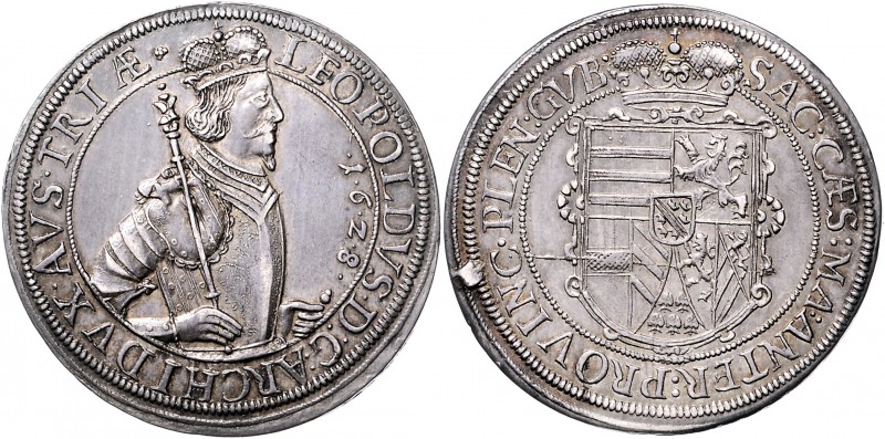 Erzherzog Leopold 1619 - 1625 - 1632
 Taler 1628 Ensisheim. 28,96g. Enz. 59 vz/...