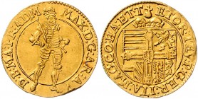 Erzherzog Maximilian 1612 - 1618
 Dukat o. Jahr Hall. 3,47g. Friedb. 3379, M./T. 389, Prokisch 55 A/a. ss/vz