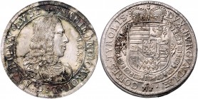 Erzherzog Ferdinand Karl 1632 - 1662
 Taler 1654 Hall. 28,79g, fleckige Patina. M./T. 513, Dav. 3367 stgl