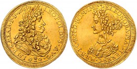 Leopold I. 1657 - 1705
 Dukat 1689 auf die Hochzeit, LEOPOLDVS . AVG . - IMP . C[AE]SAR . P . F . 1689 . Belorbeerte Büste des Kaisers Leopold I. r. ...