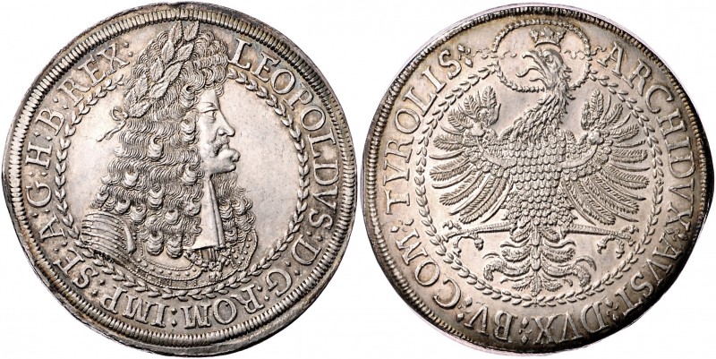 Leopold I. 1657 - 1705
 2 Taler o.J. Hall. 56,76g. Her. 574, M./T. 711 vz/stgl