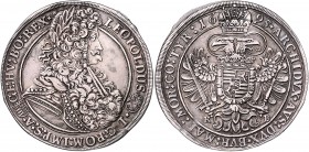 Leopold I. 1657 - 1705
 Taler 1695 KB Kremnitz. 28,70g, win. Kr. Her. 739 ss/vz