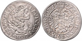 Leopold I. 1657 - 1705
 VI Kreuzer 1677 CB Brieg. 3,03g. Her. 1237 ss/f.vz