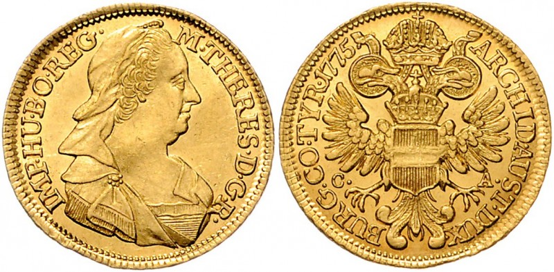 Maria Theresia 1740 - 1780
 Dukat 1775 C-A Wien. 3,48g. Her. 114, Eyp. 184b f.s...