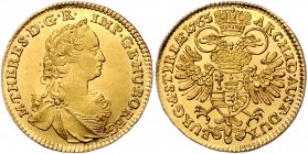 Maria Theresia 1740 - 1780
 Dukat 1765 Graz. 3,50g. Her. 138, Eyp. 64a/10 f.stgl/stgl