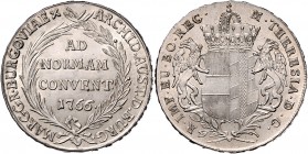 Maria Theresia 1740 - 1780
 Taler 1766 Bügel nach links. Günzburg. 28,17g. Her. 497, Eyp. 397a/1 stgl