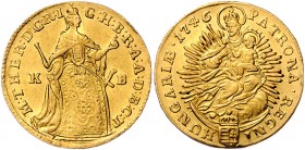Maria Theresia 1740 - 1780
 Dukat 1746 KB Kremnitz. 3,49g. Her. 239, Eyp. 251/1 ss/vz