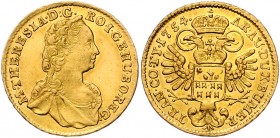 Maria Theresia 1740 - 1780
 Dukat 1754 Karlsburg. 3,49g. Her. 206, Eyp. 352/1 vz/stgl