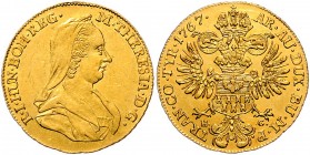 Maria Theresia 1740 - 1780
 Dukat 1767 HG Karlsburg. 3,48g. Her. 219, Eyp. 383/2 ss/vz