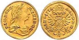 Maria Theresia 1740 - 1780
 1/4 Dukat 1778 Karlsburg. 0,91g. Her. 313, Eyp. 388/3 stgl