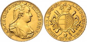 Maria Theresia 1740 - 1780
 Souverain d´or 1770 R Brüssel. 5,53g. Her. 369, Eyp. 449/1 vz