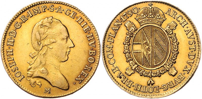 Joseph II. als Alleinregent 1780 - 1790
 Sovrano 1790 M Mailand. 11,09g. Her. 1...