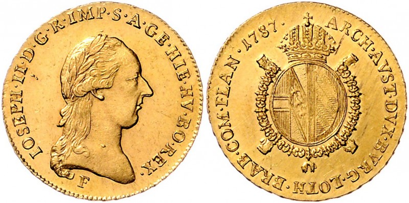 Joseph II. als Alleinregent 1780 - 1790
 1/2 Souverain d´or 1787 F Hall. 5,57g....