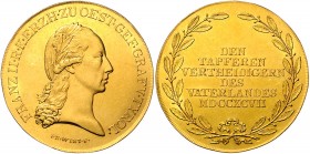Franz II. 1792 - 1806
 Goldmedaille 1797 für Stabsoffiziere, an Originalband, die Medaille wurde von von Kaiser Franz II. für die Angehörigen des Tir...