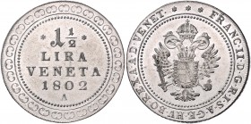 Franz II. 1792 - 1806
 1 1/2 Lira Veneta 1802 A Wien. 12,34g. Her. 576 vz/stgl