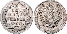 Franz II. 1792 - 1806
 1 Lira Veneta 1800 Venedig. 4,45g. Her. 579 ss/vz