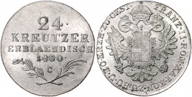 Franz II. 1792 - 1806
 24 Kreuzer 1800 C Prag. 9,15g. Her. 626 stgl