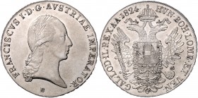 Franz I. 1804 - 1835
 Taler 1824 B Kremnitz. 28,08g. Fr. 176 f.stgl