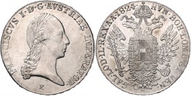 Franz I. 1804 - 1835
 Taler 1824 E Karlsburg. 27,82g, min. justiert am Rand. Fr. 178 f.stgl