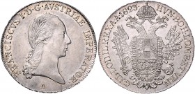 Franz I. 1804 - 1835
 1/2 Taler 1823 A Wien. 14,05g. Fr. 241 f.stgl/stgl