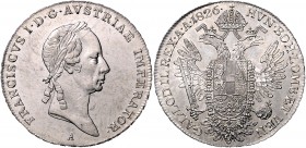 Franz I. 1804 - 1835
 1/2 Taler 1826 A Wien. 14,05g. Fr. 253 vz/stgl