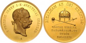 Franz Joseph I. 1848 - 1916
 15 Dukaten 1867 A von Josef Tautenhayn und Franz Gaul, auf die Krönung des Kaisers zum ungarischen Königin am 8.6. 1867 ...
