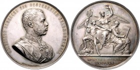 Franz Joseph I. 1848 - 1916
 Ag Medaille 1877 auf das 50. Dienstjubiläum des Feldmarschall Erzherzog Albrechts, 1817 - 1895. Brustbild rechts. Rs: Vi...