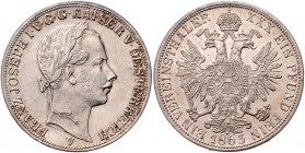 Franz Joseph I. 1848 - 1916
 Vereinstaler 1863 V Venedig. 18,49g. Fr. 1415 f.stgl