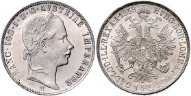 Franz Joseph I. 1848 - 1916
 1 Gulden 1858 M Mailand. 12,36g. Fr. 1449 stgl