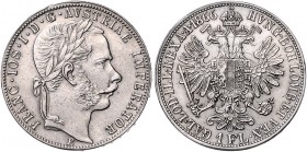 Franz Joseph I. 1848 - 1916
 Gulden 1866 E Karlsburg. 12,33g. Fr. 1482 ss