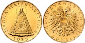 1. Republik 1918 - 1933 - 1938
 100 Schilling 1935 Wien. 23,52g. Her. 31 stgl