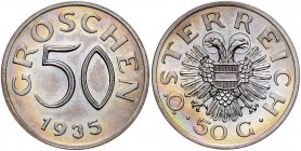 1. Republik 1918 - 1933 - 1938
 50 Groschen 1935 Wien. 5,45g. Her. 51 PP