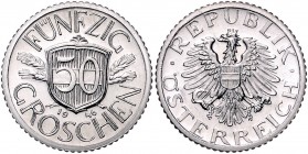 2. Republik 1945 - heute
 50 Groschen 1946 Wien. 1,31g. Her. 70 PP