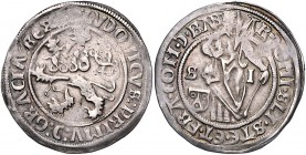 Schlick - Grafen Stephan und seine Brüder 1502 - 1532
 1/4 Taler o.J. Zwischen S-I (Sankt Joachim) der stehende Hl. Joachim mit langem Bart hält das ...