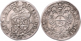 Salzburg - Erzbistum Johann Jakob Graf Khuen von Belasi 1560 - 1586
 10 Kreuzer 1573 Salzburg. 3,97g, Schrötlingsriss am Rand. HZ 698 ss/vz