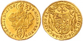 Salzburg - Erzbistum Leopold Anton Eleutherius von Firmian 1727 - 1744
 1/4 Dukat 1728 Salzburg. 0,88g. HZ 2562 stgl