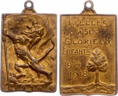 Belgien
 Anhänger 1918 Ixelles seiner glorreichen Kinder 1914-18. 9,5g. 34x21mm vz