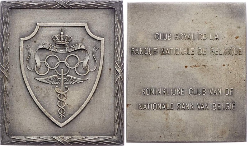 Belgien
 Bronzemedaille o. J. versilbert, auf den Club Royal de La Banque Natio...