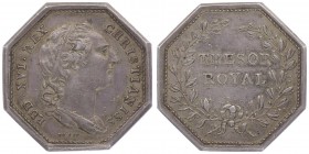 Frankreich Louis XVI. 1774 - 1793
 Ag - Jeton o. J. Dresor Royal, octogonal, Sig. Du. Viv., Dm 33 mm. Paris. 13,16g. Gadoury 546R f.vz