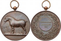 Niederlande
 Bronzemedaille 1912 a.d. Pferdewetkampf Langemarck, mit Original Öse. 36,20g. min. Rf. 45mm ss