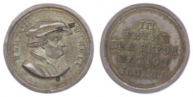 Schweiz Ulrich Zwingli 1484 - 1531
 Ag - Medaille 1819 auf die Reformations - Feier am 1 Jenner in Zürich, von J. Aberli, Dm 14,5mm. Zürich. 1,18g vz...